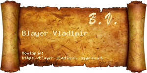 Blayer Vladimir névjegykártya